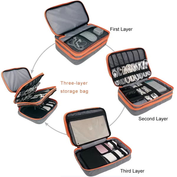 Three Layer Electronic Accessories Organizer